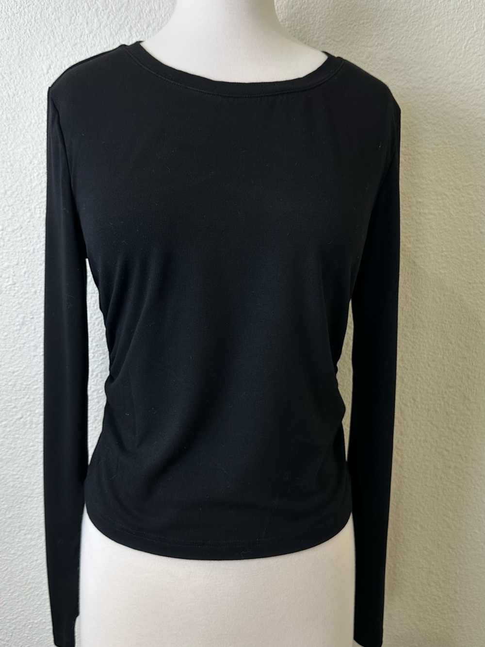 Classic Black Long-Sleeve Crew Top